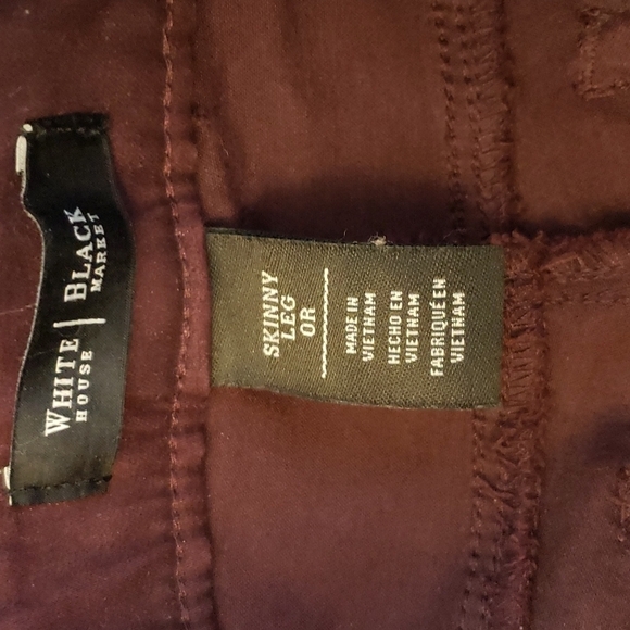 White House Black Market Black Cherry Skinny Jeans Style 570158437 Size 0R - Picture 4 of 13